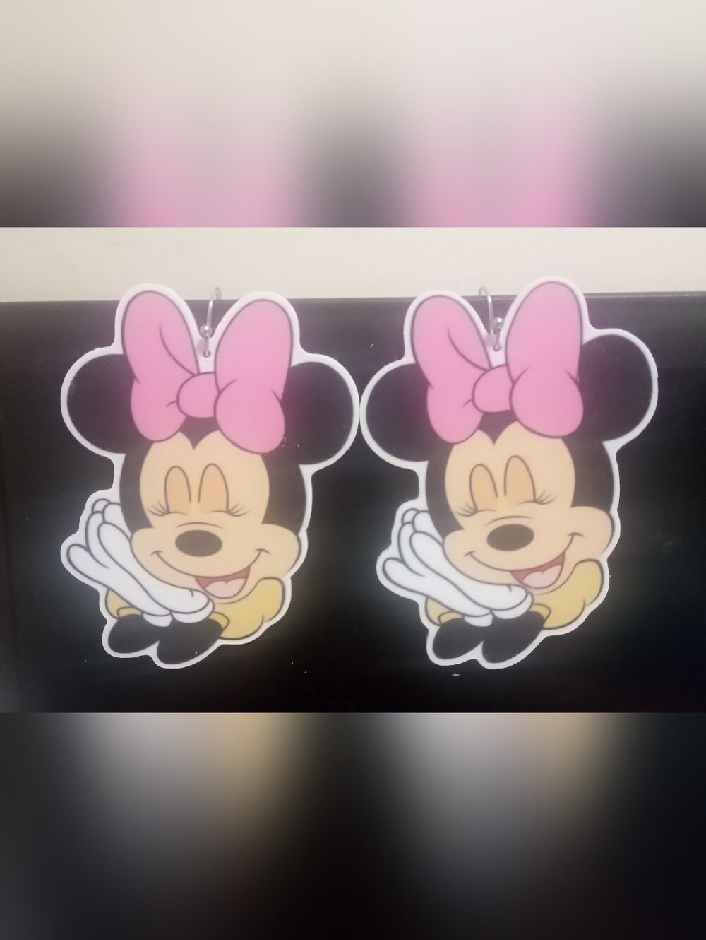 XLarge Pink Bow Minnie Mouse Disney Statement Character Earrings